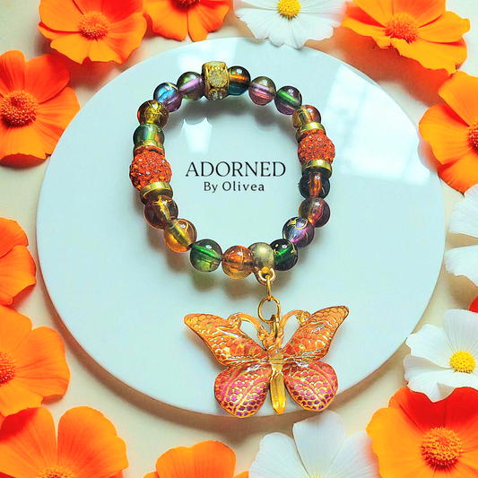 Adorned Dolls Bracelet #13 (Orange Butterfly)