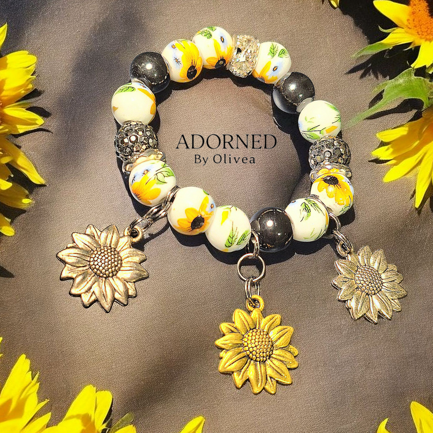 Adorned Dolls Bracelet #2 (Sunflowers)