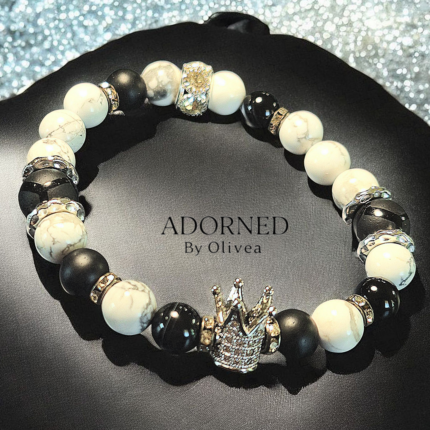 KM-Black/White & Gray Bracelet #1